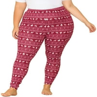 Единствени поволни цени Plusенски плус големина панталони Еластични половини за целосна должина Божиќни хеланки