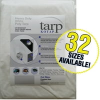 Kotap 6-ft 8-ft тешка должност од вкрстено ткаење 8-милји бел поли-тарп, ставка: TRW-0608