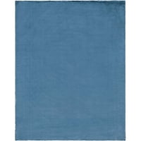 Добро ткаени опал сртот текстура со цврсто темно сино модерно крзно од фау 5'2 7'3 килим во областа