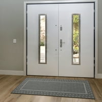 Онтансон ardардин граничи со дизајн што не пролева килим во затворен простор, 2 '5', светло сиво