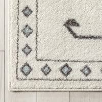Добро ткаен сиднеј геометриски медалонски област килим, 5 '3', издржлив, лесен за чистење, мек, кадифен куп,