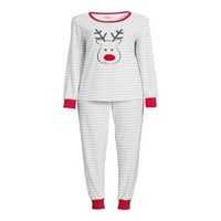 Семејни божиќни пижами за одмор на елени, сет за женски пижами, сет, 2 парчиња, големини S-3x