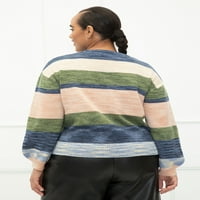 Елементи женски плус големина шарен џемпер џакард