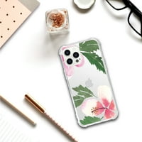 Суштински iPhone Pro Pro Phone Case, Hibiscus Pink & Green