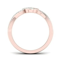 1 10CT TDW Diamond 10K розово злато апстрактен срцев моден прстен