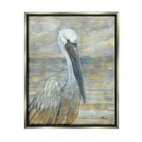 СТУПЕЛ ИНДУСТРИИ Крајбрежната пеликанска птица Апстракт Портрет Сликарство Сликар Греј лебдечки платно печатење